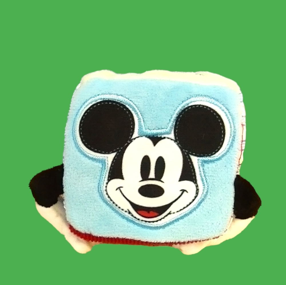 ÷Baby Disney Mickey Mouse Rattle Sensory Soft Blocks Plush Toy Lovey 3in